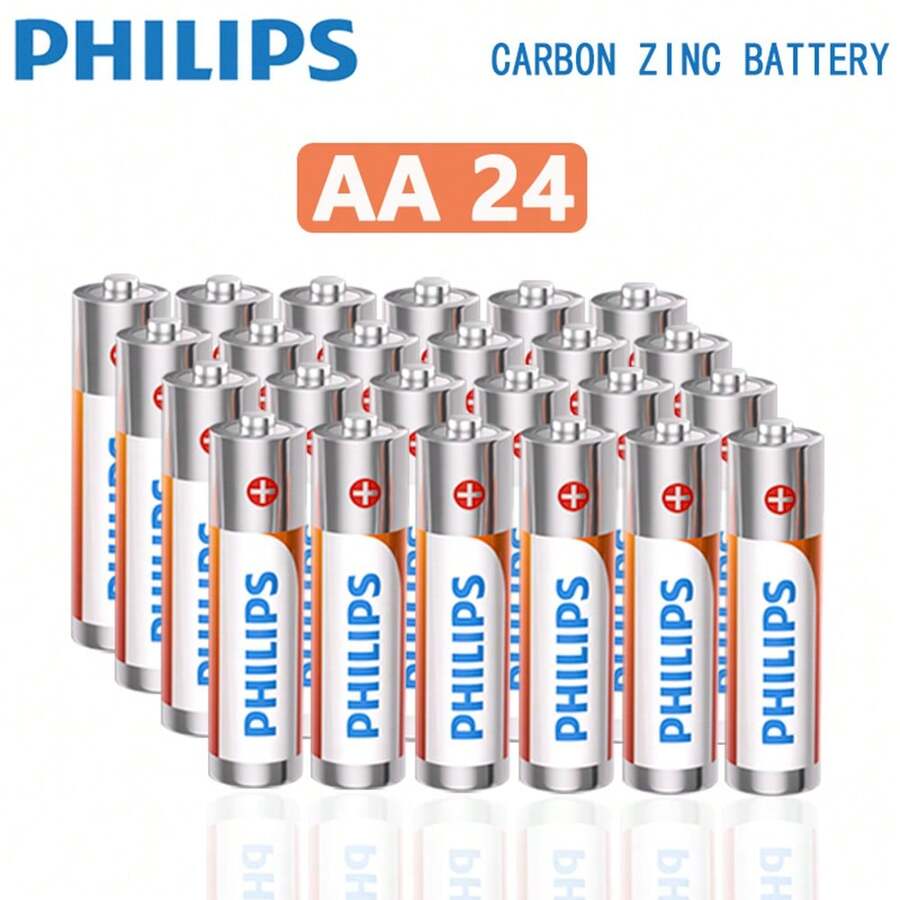 PHILIPS 80/32/24pcs AA Carbon Batteries, 1.5V, Durable, High Performance, Long Shelf Life, Suitable For Remote Controls, Flashlights, Wall Clocks, Electronic Clocks, Thermometers, Hygrometers, LED Lights, Etc. Disposable Batteries Are Not Rechargeable. - 5號電池 - 查看 1