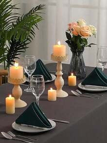 4/8/12/16 Pieces Jade Green Ruffled Satin Napkins -17x17 Inch Square Soft Polyester Wedding Banquet Napkins, Wrinkle Resistant Machine Washed,Christmas