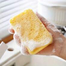 4pcs Wood Pulp Sponge Dishwashing Scrubber, Sponge Cloth, Wooden Spatula, Kitchen Cleaning Sponge For Degreasing