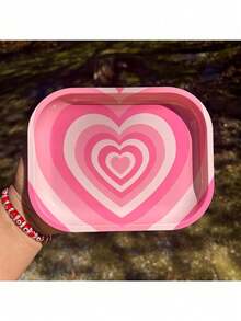 BROS 2 件心形香草研磨器卷盘组合少女粉色烟草套装心形图案玻璃烟灰缸、研磨器、储物托盘，适合男朋友和女朋友的生日礼物、圣诞节礼物 - 彩色 - 查看 15