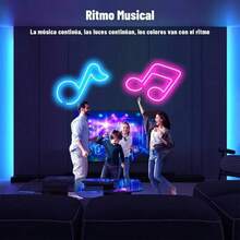 Cozylady Tira LED NeóN Bluetooth 20M/65.5FT, Luces LED RGB NeóN Impermeable,Suave y DIY Deformable Luz LED con Control Remoto de 44 Teclas+Controlador Inteligente APP para DecoracióN Cuarto,Festival - 6 m/20 pies - Ver 6