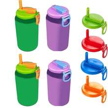 4pcs Soda Can Lids With Straws, Can Lids - Multicolor - View 5