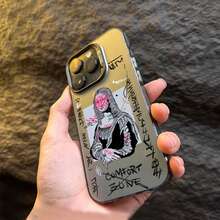 Funda de plata electrochapada con graffiti gran arte estético David Mona Lisa para 17 15 14 13 12 11 16 Pro Max Plus funda creativa artística carcasa protectora moderna mate - 3 - Ver 6