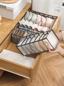 1 Set (6/7/11 Compartimentos) Caja de Almacenamiento Multifuncional para Ropa Interior, Organizador con Ventana Transparente Estilo Cajón para Sostenes, Bragas, Calcetines, Corbatas, Adecuado para Cajones, Armarios, Dormitorios, Dormitorios