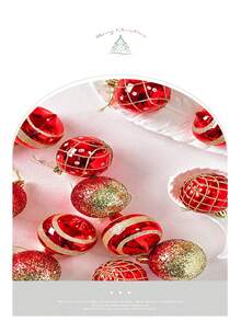 16 قطعة زينة كرات عيد الميلاد لشجرة عيد الميلاد، كرات زينة لا تنكسر معلقة على شجرة عيد الميلاد، كرات بلاستيكية بالجملة لزينة شجرة العطلات، مع سلسلة معلقة، مناسبة لشجرة عيد الميلاد وحفلات عيد الميلاد وديكور المنزل، (أحمر - ذهبي وردي - أبيض)