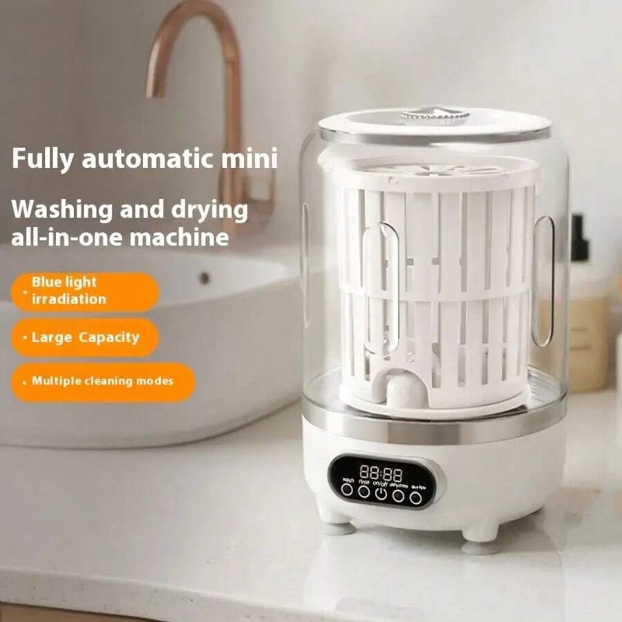 USB Rechargeable Portable Mini Washing Machine, No Plug-In/No Assembly Required, Suitable For Business Travel/RV/Home, Automatic Wash & Spin Dry, Clean Underwear & Socks, Essential For Outdoor Camping