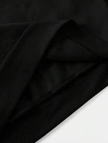 Sudadera con Capucha y Cordón Ajustable con Diseño de Texto - Negro - Ver 5