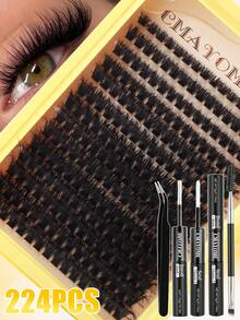 Bộ nối mi tự làm - Độ dài hỗn hợp 10-16mm, gồm các cụm 10D, 20D, 30D và 40D, kiểu mắt mèo, cosplay, kiểu Nga, tự nhiên, dày và ấn tượng, bao gồm keo dán và keo bịt kín, nhíp, dành cho người mới bắt đầu, độ dày 0,07mm, uốn cong chữ D, thích hợp sử dụng tại nhà. - Màu vàng - Xem 17