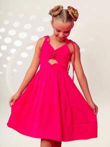 Young Girls Dresses - Hot Pink - View 1
