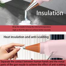 Pistola de pegamento en caliente mini, 20W, eléctrica, de silicona, modelo con enchufe, calentamiento rápido, para barras de pegamento de 7mm, herramienta de pegamento industrial multifuncional de alta temperatura, kit de pistola de pegamento mini, set de pistola de pegamento, para manualidades escolares y reparaciones rápidas en el hogar, para barras de pegamento de 7mm, combo de pistola de pegamento en caliente rosa