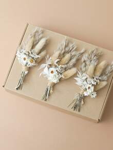 12pcs Boho Dried Flower Bouquet Mini Wedding Handmade Dry Flowers Decor For Vase Crafts DIY Photo Boutonniere For Men Floral Plant Flower For Bridesmaid Gift Birthday Decor (Colorful)