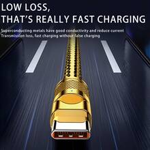 120W Fast Charging Type C Cable - Suitable For Samsung S24 S23 S23,  14 13 11, Redmi,  Mate 40 30, Honor, OPPO, VIVO, And Oneplus Ultra Fast USB To Type C Car Charger Cable - Input Power Over 80W, Made Of PVC, Output Power Over 80W - 2 mét / 6,6 feet / 78,74 inch - Xem 8