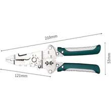 Herramienta pelacables, pelacables multifunción eléctrico, cortador de alambre 16 en 1, herramienta de pelado de alambre ajustable AWG 6-16, herramienta de prensado de alambre - 16 en 1 - Ver 8