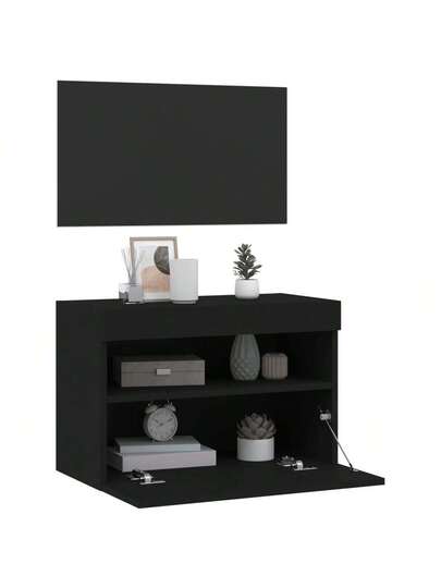 VidaXL TV Wand Unit LED Lighting 60x30x40 Cm Zwart view 7