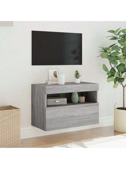 VidaXL TV Wand Unit LED Lighting 60x30x40 Cm Grijs Sonoma view 5