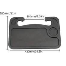4 In 1 Car Steering Wheel Table, Multifunctional Car Seat Tray For Eating And Working, Double-Sided Design Steering Wheel Table Table For Laptop, Food, Car Accessories Car Steering Wheel Desk |   Steering Wheel Tray For Laptop Car Mount With Pen Holder |   Car Food Tray For Eating With Drinks Holder |   Multipurpose Travel Car Accessories - 灰色 - 查看 6