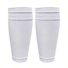 1 Pair Adult Soccer Leg Sleeves - Breathable Double-Layer Compression With Pockets, Professional Training Outdoor Soccer Shin Guards, Fixable Sock Covers, Mesh Fabric Sweat-Wicking Inserts, Soft Elastic Sports Knee Pads, Suitable For Soccer Training And Daily Wear, Breathable, Fashionable Design, Enhance Sports Performance, Comfortable Fit, Ideal For Soccer Accessories, Sports Gear, Match Supplies, Training Equipment, Soccer Gear, Athlete Gifts, Men's Gifts