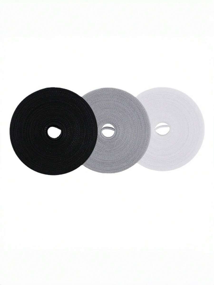 1 Rolle solider Saugnapf-Gurt, 5 Meter lang, geeignet zum Befestigen von Datenkabeln, passend für Familien mit Schulanfang. Grauer tragbarer Kabelorganizer, Datenkabel-Aufbewahrungswerkzeug, Klettband-Gurt, Kabelorganizer, für den täglichen Hausgebrauch.