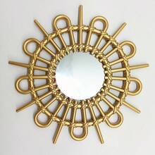 Gold Mirrors Wall Pack Of 1. Round Mirrors. Blade Shape. Decorative Mirrors. Wall Mirrors Decor Home Decor. Plastic Frames. Glass Mirrors. Gold Color.