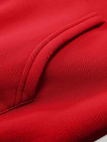 Men's Fashionable Hooded Sweatshirt, David Graphic Print Hoodie - Red - View 6