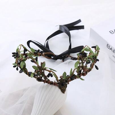 Boho 1pc Handmade Adjustable Gothic Black Crown Bridal Hairband Hair Accessory Tiaras,Wedding Hair Accessories