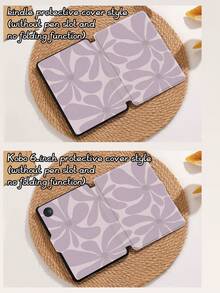 Funda protectora para tableta con patrón de flores de bloque de color, compatible con iPad 9.7/10.2/10.5/10.9/12.9/Pro 11, 10th Gen, compatible con Samsung Galaxy Tab S6 Lite 10.4 pulgadas, compatible con Kindle Paperwhite 12th Gen 2024, Kindle (11th Generation) 2022 Release, Kobo Clara Colour, protección anti-caída suave, soporte inteligente/activación/suspensión automática