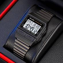 SKMEI 2475 Square Multifunction Men's Watch Dual Movement TPU Strap Sport Outdoor Cool Style Male Electronic Quartz Wristwatch - one-size - View 3