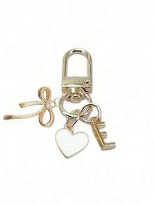 个性化心形吊坠,配有3D蝴蝶结、A-Z字母和礼品留言,心形钥匙扣,定制包包吊坠,包包挂钩,独特手机配件吊坠,包包装饰,简约蝴蝶结镶嵌钻石设计,适合女士钱包和手机配件,包包链吊坠 - 彩色 - 查看 14