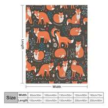 Cute Fox Blanket Funny Animal Fox With Flower Decor Throw Blanket Fox Gifts For Super Warm Soft Plush Lightweight  Flannel Blanket Winter Couch Bedding Blanket For Women Premium Weighted Blanket - Embossed Wolf Pack Design On Bamboo- Blend, Soothing Warmth For Reading Nooks & Anxiety Relief