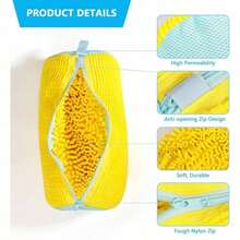 Durable Shoe Washing Bag Suitable For All Shoe Types - Sturdy Polyester Zipper Closure, Plush Lining Interior Protective Laundry Bag, Reusable, Great For Athletic, Sneakers And Casual Shoes - Nhiều màu - Xem 3