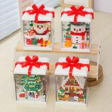 Santa's Cottage, Santa Claus, Christmas Tree, Train, Snowman Micro Particle Building Blocks, Creative Gift, Reindeer Assembly Blocks - Educational ABS Toy Box Packaging, Best Holiday Gift, Indoor Decoration, Christmas Decoration, Adult Building Blocks, Cottage, Gift, Christmas Train Set, Christmas Decoration, Building Blocks, Christmas Decoration, Living Room Christmas Hanging Decoration, Tabletop Decorative Ornament, Ideal Creative Christmas Gift For Family And Friends. - Multi-colored Santa Claus Tree House - View 6