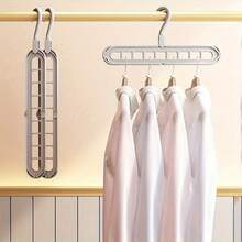 Space-Saving 9-Hole Clothes Hanger - Durable, Foldable Design For Efficient Storage Of Shirts, Pants, Bags & More - Ideal For Dorms & Bedrooms, Clothes Organizer Storage,Drying Clothes Rack, Magic Pant Rack