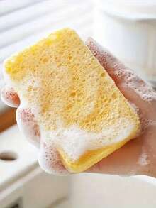 4pcs Wood Pulp Sponge Dishwashing Scrubber, Sponge Cloth, Wooden Spatula, Kitchen Cleaning Sponge For Degreasing