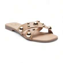 Women Flat Sandals - Beige - View 4