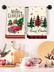 1pc/2pcs/6pcs Super Soft Microfiber Christmas Hand Towels, Santa Claus, Snowflake, Reindeer, Christmas Tree Pattern Design Dish Cloths, Kitchen And Dining Room Decor, Outdoor Party Supplies, Suitable For Christmas Kitchen And Bathroom Decor, Advent Calendar Gift, Christmas Surprise - Multicolor - View 13
