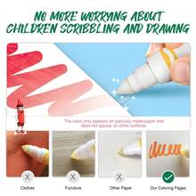 Crayola 绘儿乐   Mess 免费涂色、幼儿绘画和涂色套装、 玩具、3 岁以上儿童礼物（18 张涂色页 + 5 支马克笔） - Color Wonder Peppa Pig - 查看 6