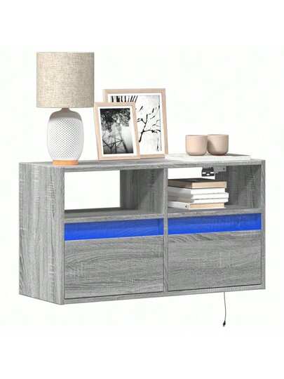 VidaXL TV Wand Unit LED 80x31x45 Cm Grijs Sonoma Oak