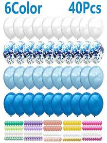 40Pcs/Set 12inch Mix Blue Rose Gold Confetti Latex Balloon For Birthday Anniversary Wedding Balloons Party Decorations - Hoa hồng vàng - Xem 1