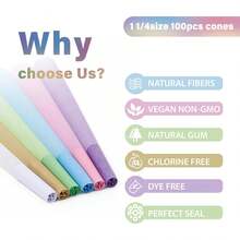 100 PACK Colorful Pre Rolled Cones| King Size Rolling Paper Cone With Loader And Packing Sticks - 彩色 - 查看 5