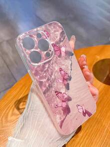 2 件时尚蝴蝶印花透明彩绘防摔手机壳，防摔手机保护套 - 彩色 - 查看 3