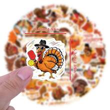 55pcs/Pack Thanksgiving Turkey Series Doodle Stickers, Reusable Stickers Suitable For Holiday Decorations, Halloween, Christmas, Easter, DIY On Water Bottles, Laptops, Skateboards, Vibrant Artistic Doodle Set For Journals, Scrapbooks, Party Supplies, Great For Winter, New Year