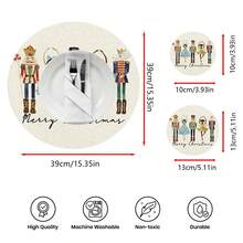 2 buc/4 buc/6 buc covorașe din silicon imprimate cu model de spărgător de nuci, decor de Crăciun, potrivite pentru masă, cafenea, toate anotimpurile, lavabile, decor pentru casă, cadou ideal