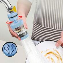 Removable And Washable 6-Layer Faucet Filter Universal Splash-Proof Water-Saving Device Kitchen Tap Water Filter Nozzle - New Type-white - View 3