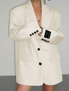 Women's Lightweight Blazer.This Casual Yet Distinctive Mid-Length Formal Peaked Lapel Jacket Is Suitable For Occasions Such As Banquets, Weddings, Festivals, Parties, And Outings. It Is An Elegant And Chic Women's Clothing Piece For Autumn.