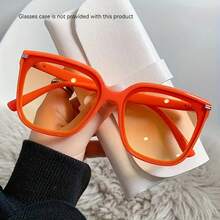 2025 New Fashion Large Frame Women's Glasses Natural High-End Retro Women's Glasses Versatile Street Style  Cool Women's Glasses - 紅框黑灰鏡片 - 查看 5