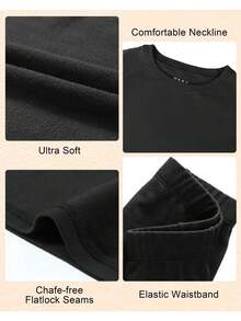 A 2-Piece Men's Winter Fleece Warm Tight Round-Neck Long-Sleeved Top And Thick Fleece Lining Warm Pants Set