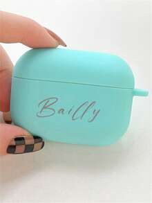 [Customized]Personalized Custom Luxury Engraving Name Letter Customized Cover Compatible With Airpods 1 2 3 4 Pro 2 Silicone Earphone Case