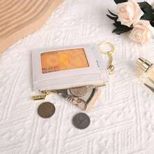 Fashion Cardholder Simple & Stylish Cardholder Compatible With Cards And Lipsticks With And Zipper Pocket Multifunctional And Portable Suitable Daily Commute Anniversary Birthday Suitable Both Male And Female White Collar Workers Wallet Card Holder Card Holder Wallet Business Card Holder Credit Card Holder Id Card Holder Card Holder Women Women Wallet Wallet Keychain Card Wallet - 黑色 - 查看 3