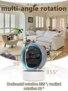 Y05 1080P Indoor Pan-Tilt Camera | Works With Instavision App | 355° Pan / 90° Tilt | IR Night Vision | Two-Way Talk | 2.4G Wi-Fi | Plug-In - Đen và trắng - Xem 3