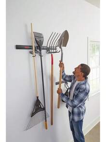 Soporte del Sistema de Almacenamiento de Garaje Rubbermaid FastTrack, Soporte de Estante de 16", Estante de Organización de Garaje para Almacenamiento o Espacio de Trabajo - Kit de riel y gancho de 5 piezas (para sistema de garaje FastTrack) - Ver 8